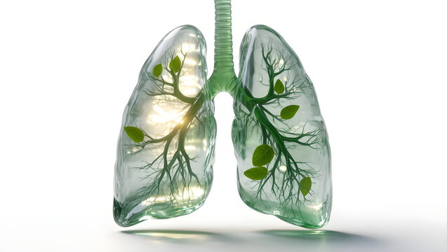 Conceptual Illustration of Respiratory Health and Eco-Friendly Lung Detox