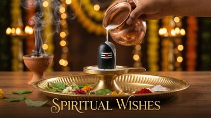 Obraz premium Masik Shivratri is a monthly Hindu festival dedicated to Lord Shiva, observed with fasting, prayers, meditation, and devotion, symbolizing the triumph of spiritual energy over darkness. 