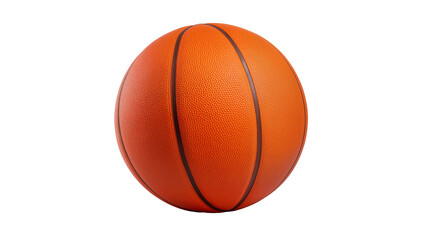 Fototapeta premium Orange textured basketball with black lines resting, displaying game equipment