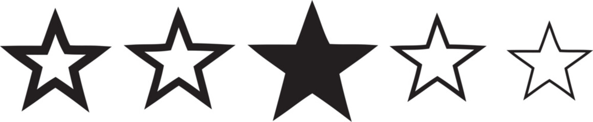 Obraz premium Five Stars Rating Icons Quality Evaluation Feedback Vector