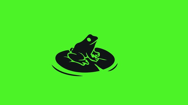Black Frog on green screen background.