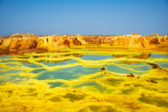 Danakil Depression, a geological wonder in the Afar region where three tectonic plates meet, often called the Cradle of Humanity.
