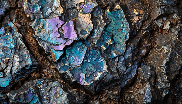 Iridescent Peacock Ore with Metallic Purple and Blue Glow