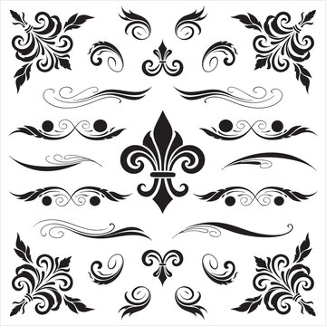  Classic French Inspired Fleur-de-Lis Ornament Set