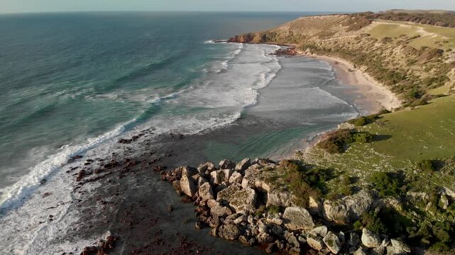 Kangaroo Island Stokes Bay, aerial view from drone