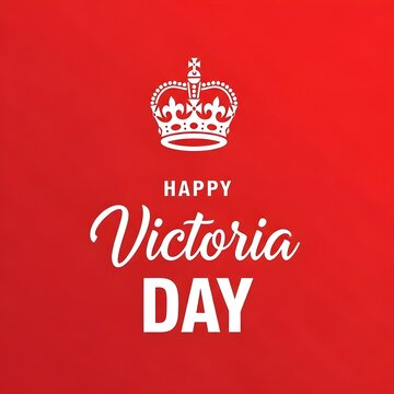 Happy canada day victoria day festive red background with crown