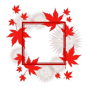 Happy canada day festive red maple leaf frame for canadian celebrations