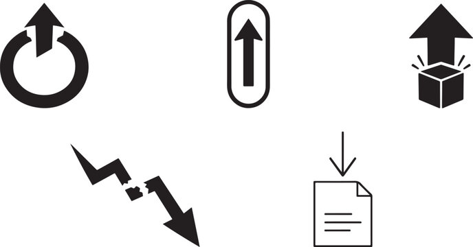 Clean finance arrow icons for increase decrease charts analytics isolated