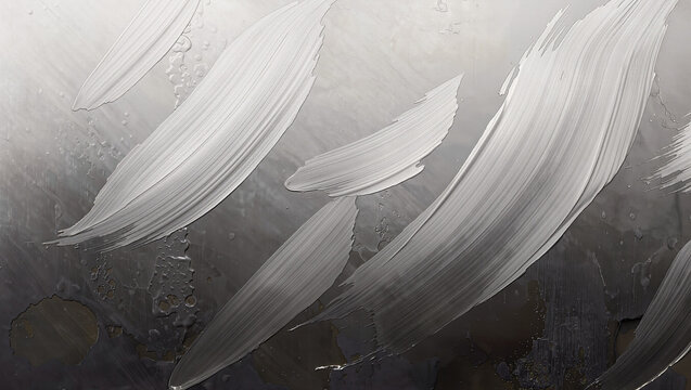 Abstract White Paint Strokes on Textured Dark Gray Background