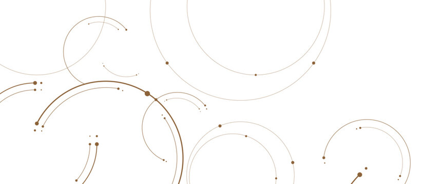 Vector creative technology graphic design element with overlapping circles dots and dashed circles