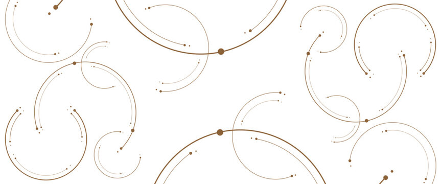 Vector creative technology graphic design element with overlapping circles dots and dashed circles