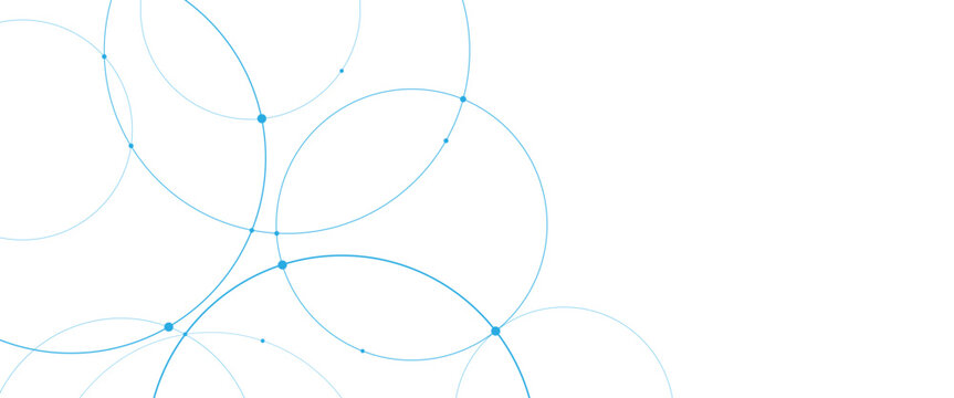 Vector creative technology graphic design element with overlapping circles dots and dashed circles