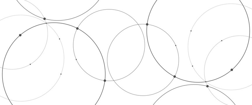 Vector creative technology graphic design element with overlapping circles dots and dashed circles