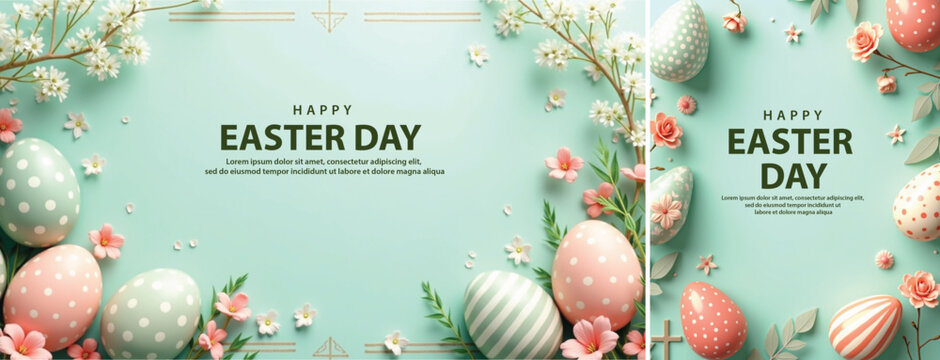 Elegant easter day background, Decorative happy easter day background for website, social media template