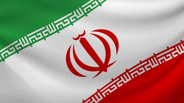Iran close-up flag animation seamless loop. 4K