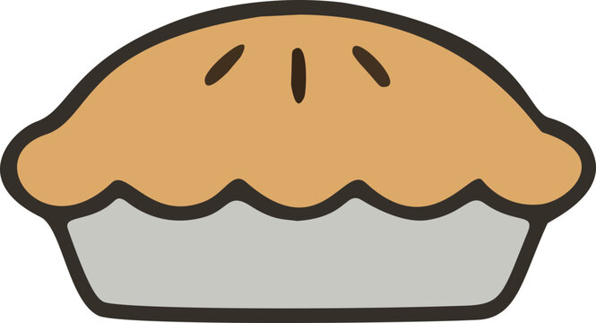 Isolated vector illustration of a sweet chocolate muffin cake with nuts and fresh bread icons on white background