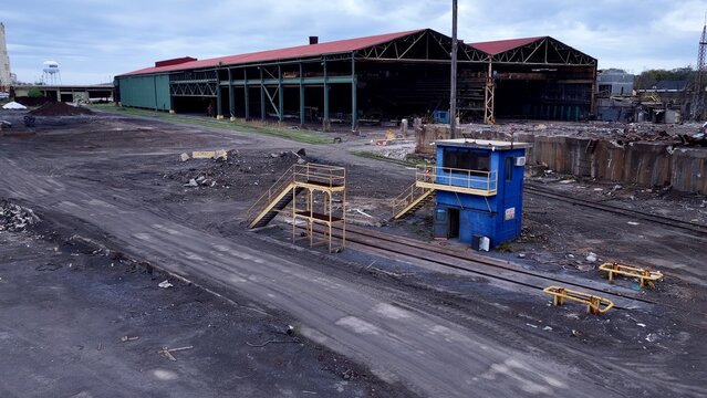 Toxic Industrial Cleanup and Steel Mill Demolition Aerial Georgetown South Carolina