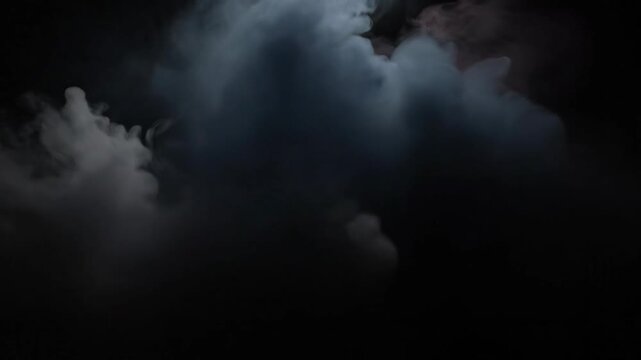 An evocative composition of smoke and clouds, dominating a dark, mysterious backdrop. A dynamic and abstract visual