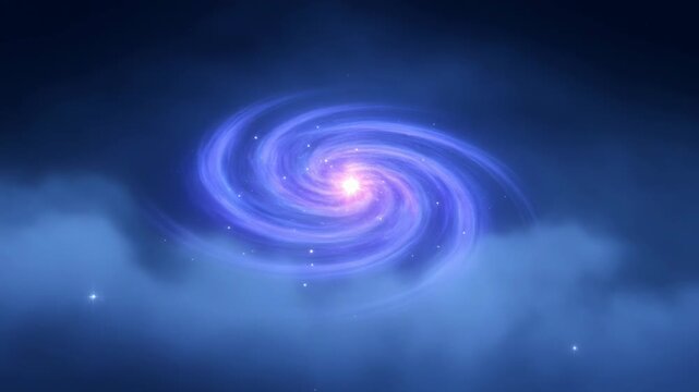 Magnificent spiraling galaxy shining brightly in the dark expanse of deep space