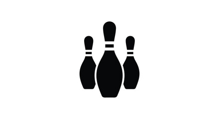 Fototapeta premium A simple black graphic depicts three bowling pins standing together creating a stark silhouette high quality professional detailed