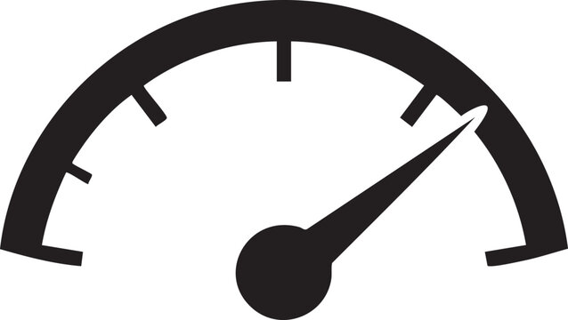 Speedometer gauge icon, speed meter symbol, dashboard indicator, vector speed dial