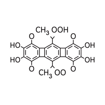 Structural formula of chrysophanic acid a naturally occurring anthraquinone derivative