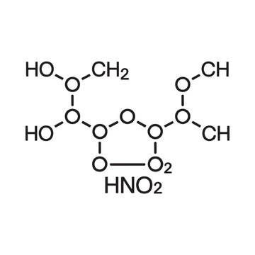 Chemical structure of a polysaccharide with a nitrate group shown