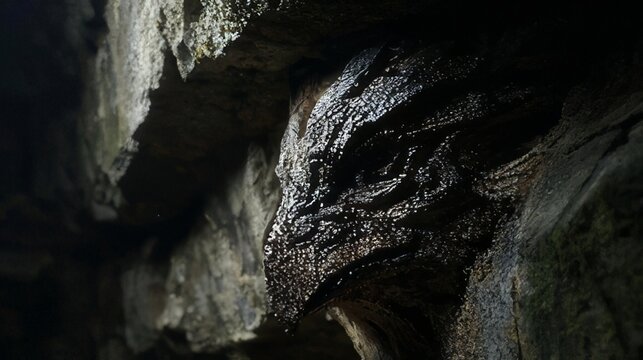 Detailed Close-Up of a Stone Carving Resembling a Mythical Creature