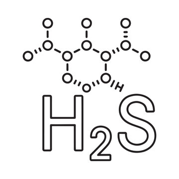 Sulfuric acid molecular structure with chemical formula displayed below