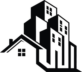Fototapeta premium Professional Property Branding with House and Building
