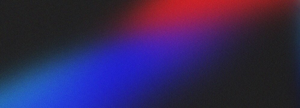 Diagonal neon gradient with grainy noise and blue red light effect.