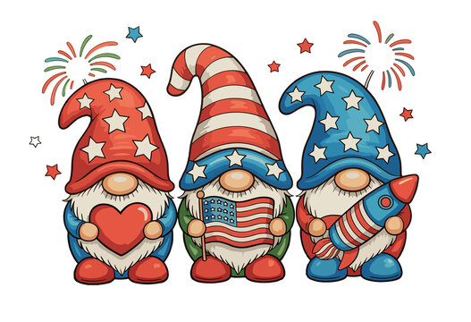 Patriotic Gnomes 250th Anniversary 4th Of July Independence Day 1776 2026


