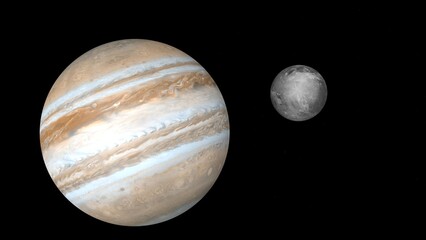 Ganymede satellite of Jupiter. 3d illustration © Wublie