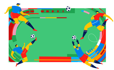 Obraz na płótnie Canvas Football stadium and sport competition design. Geometric soccer field background for World Championship 2026.