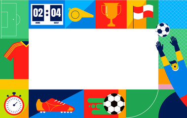 Geometric background for soccer World Championship 2026. Modern colorful football competition design. © Marina Zlochin