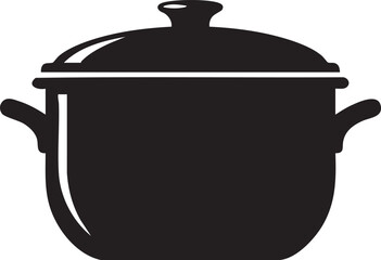 Black pot, cooking vessel, kitchenware, cookware icon