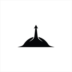 Fototapeta premium Mountain Peak Arrow Growth Symbol Vector Business Success Concept Isolated on white background