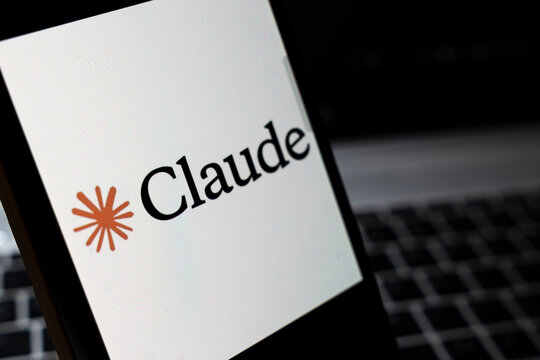 Warsaw, Poland - April 2, 2026: Close-up of the Claude logo displayed on a smartphone screen, representing modern technology in a digital context, highlighting innovation.