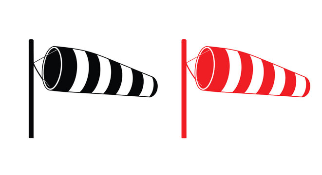 Two wind socks with contrasting colors a striking silhouette