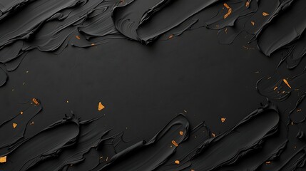 Fototapeta premium Elegant black abstract texture background with golden accents design high resolution picture