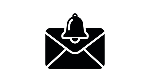 Black envelope with notification bell