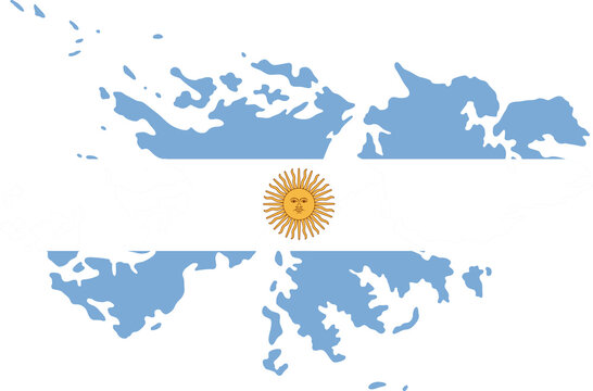 Silueta del mapa de las Islas Malvinas. 02 de Abril	