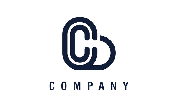 Modern Monogram Letter C Heart or CC