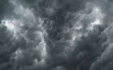 Fototapeta premium The view of the sky full of dark clouds, indicates extreme weather, it will rain soon.