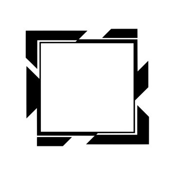 Geometric shapes form a square frame