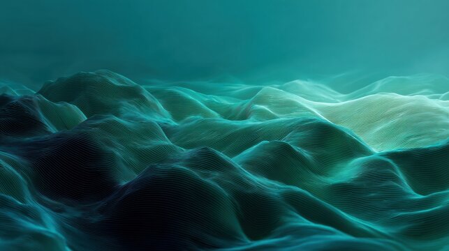 Serene seabed illustration featuring soft hues and rolling formations. Gentle underwater environment presented with velvety textures and undulating terrain features for artistic visualizations