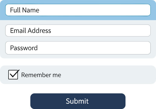 user login form interface with email password fields, registration input design, web authentication concept modern ui ux flat illustration