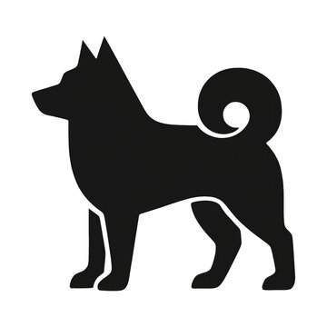 PNG Silhouette of standing dog