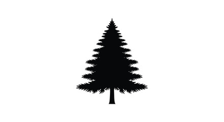 Fototapeta premium A striking isolated evergreen tree is prominently displayed against a stark white background a bold silhouette high quality