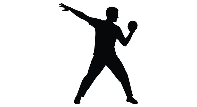A dynamic image captures a man in mid throw appearing to hurl a ball with powerful motion silhouette